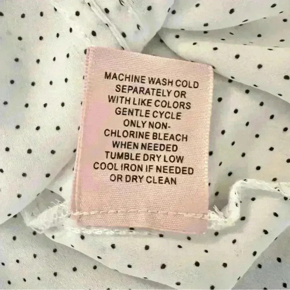 Philosophy Women’s Sheer Black and White Polka Dot Blouse Size XSmall - Picture 11 of 11